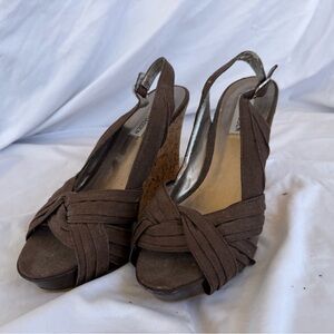 Steve Madden Dark Brown Wedge Sandals